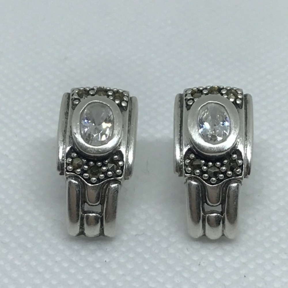 Fine 925 Silver Swarovski Crystals Earrings ✨ - Picture 1 of 4